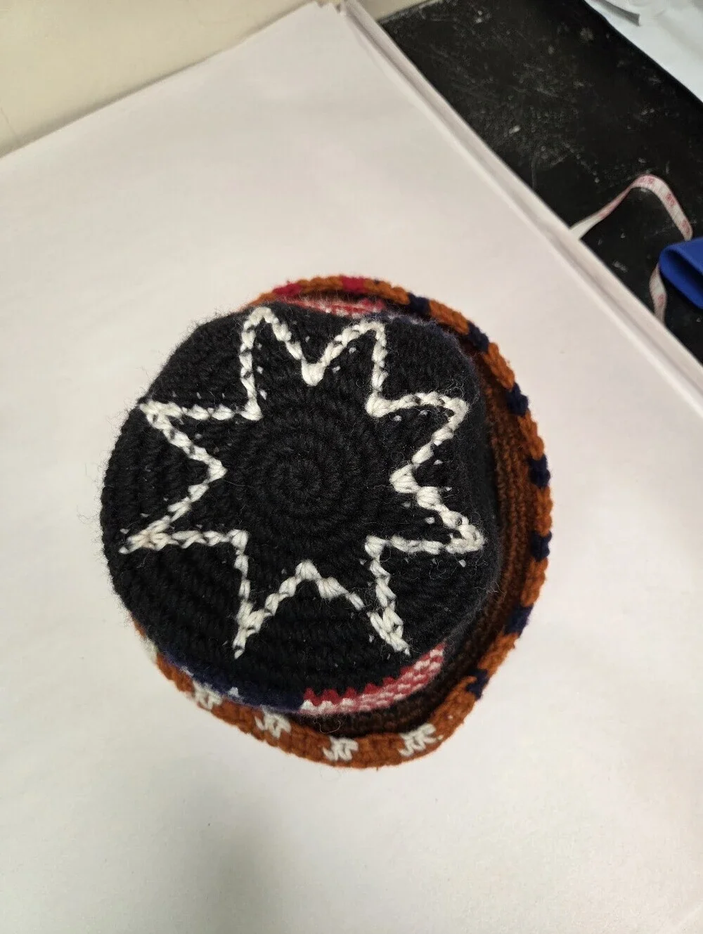 SisanDina Ecuador 100% Wool Handmade Crochet Bucket Hat American Flag Patriotic